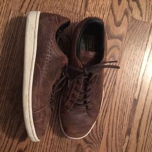 Men's brown leather Puma sneakers
